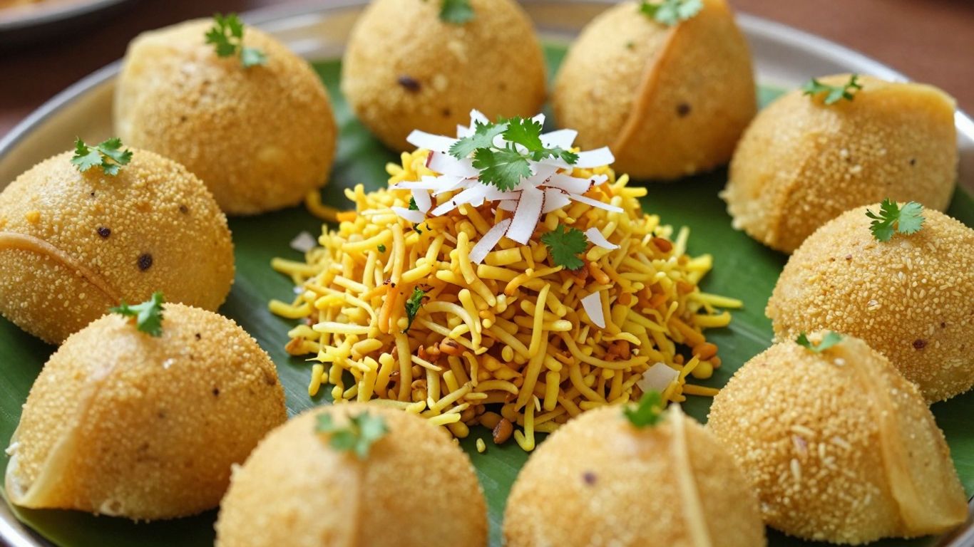 Assortment of South Indian dishes like dosa, idli, and biryani.