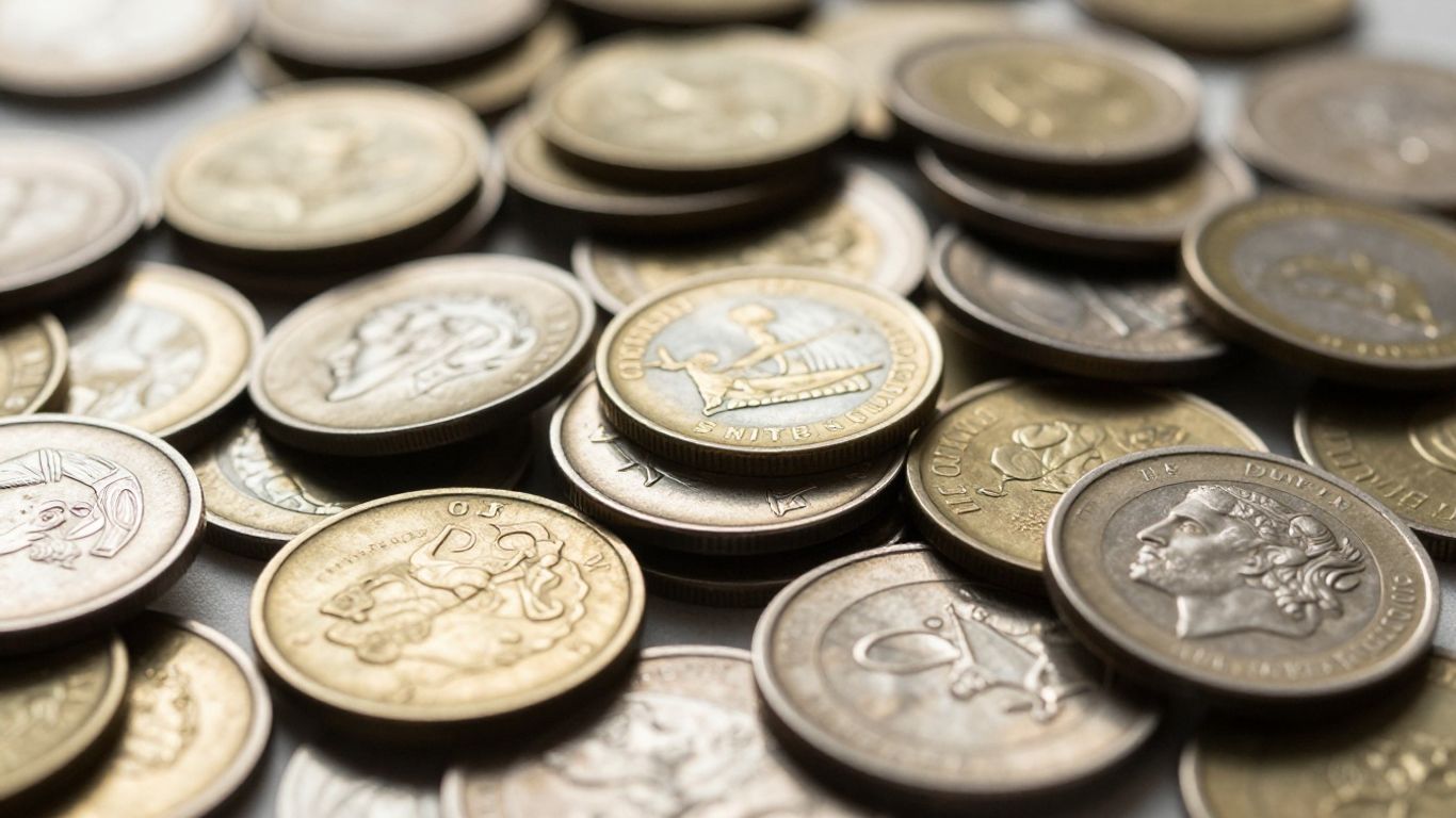 Pile of gold and silver coins