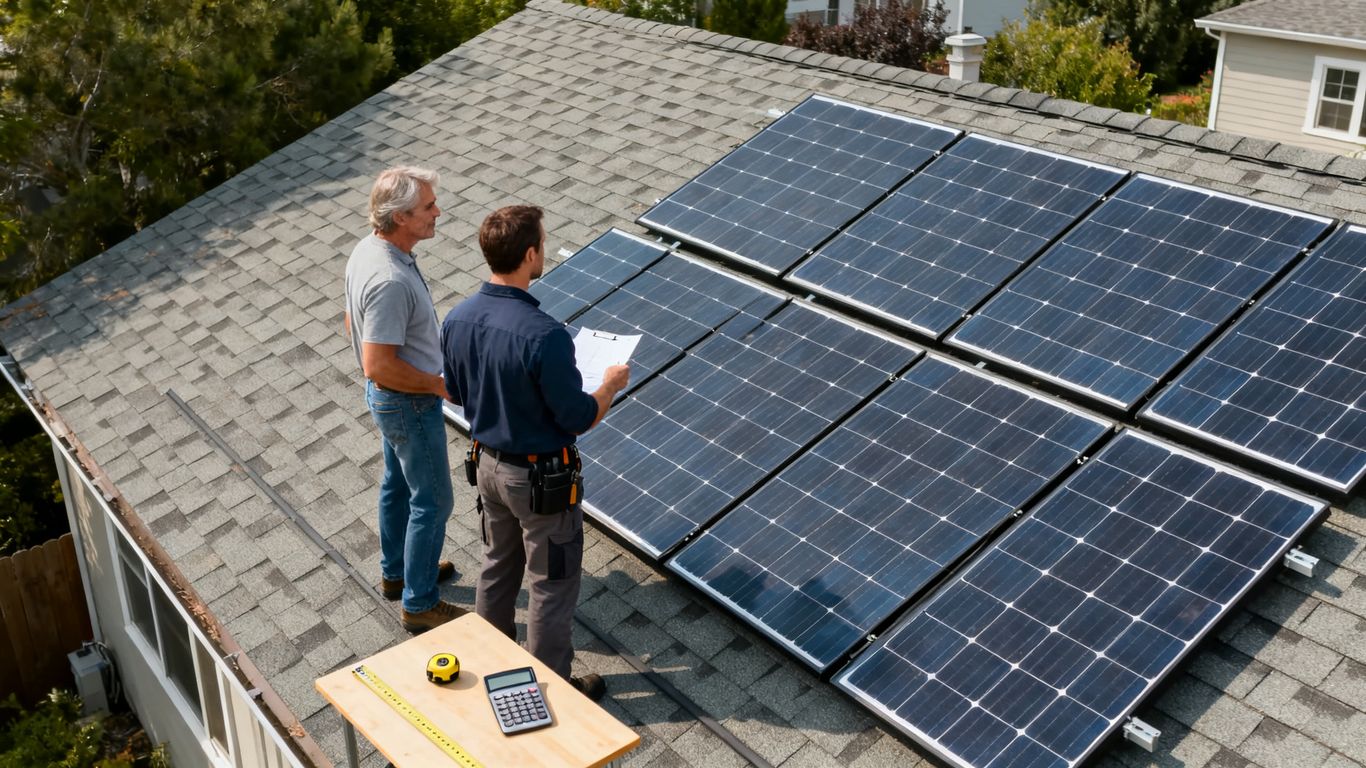 Calcul du nombre de panneaux solaires pour neuf kilowatts-crête