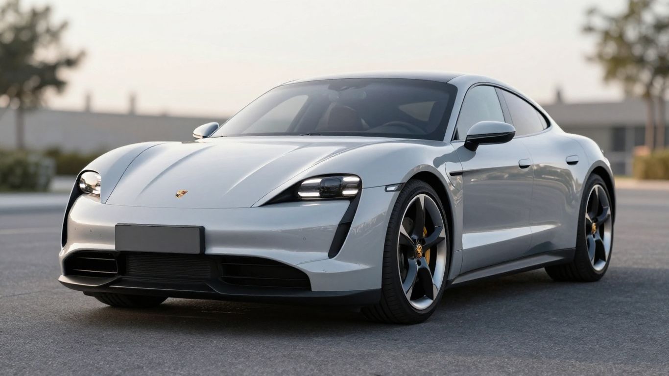 Porsche Taycan electric car exterior detail