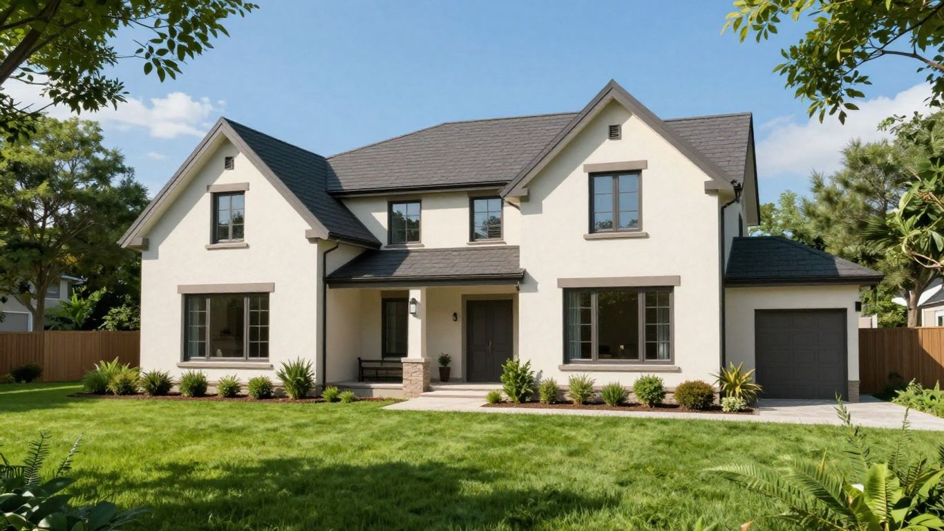 Casa moderna protegida por seguro de hogar todo riesgo.