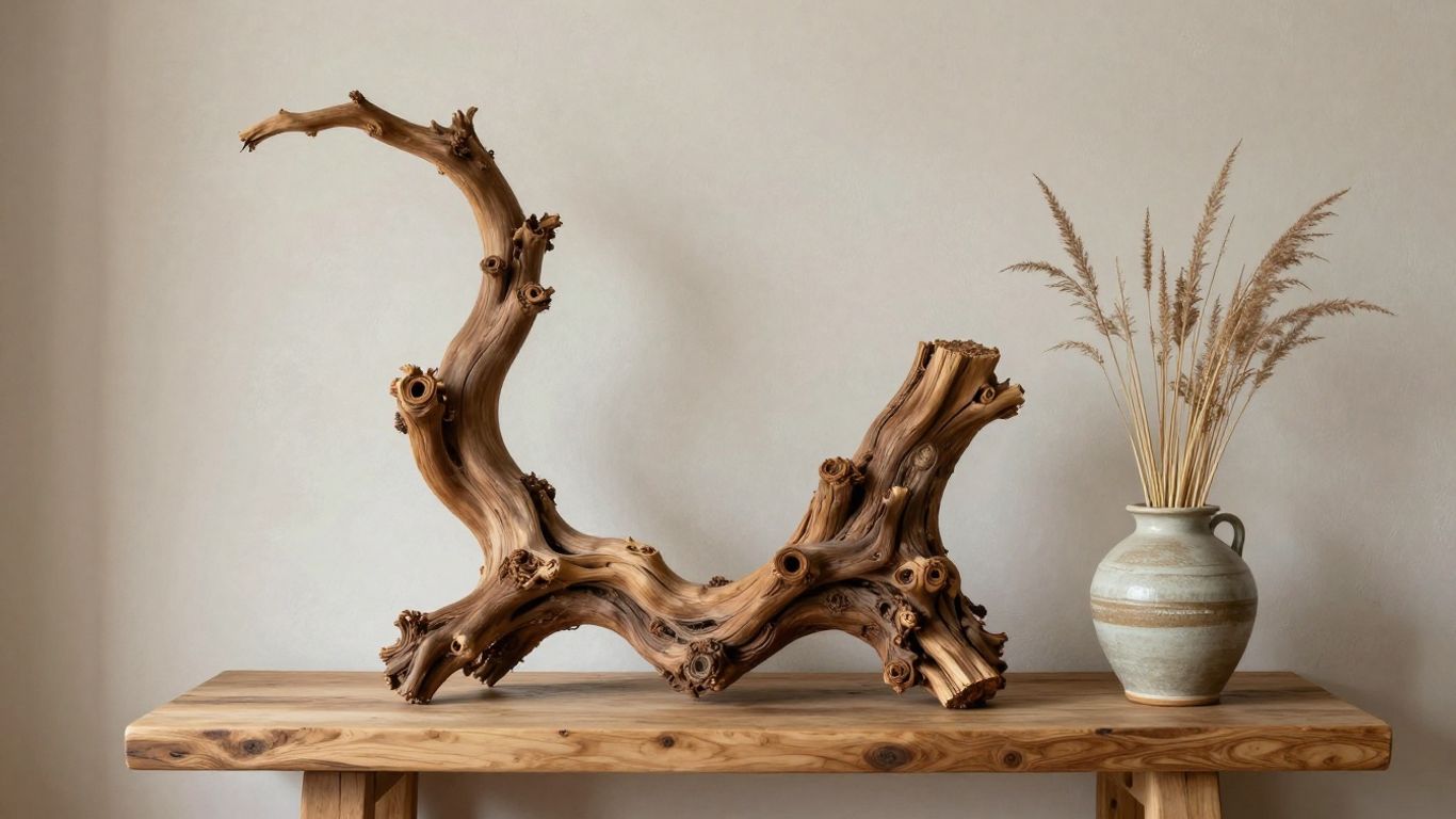 Cep de vigne naturel sur meuble intérieur