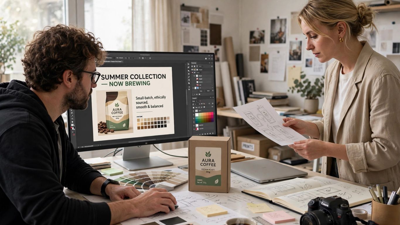 AI-Assisted Commercial Visual Design: A Project-Based Approach