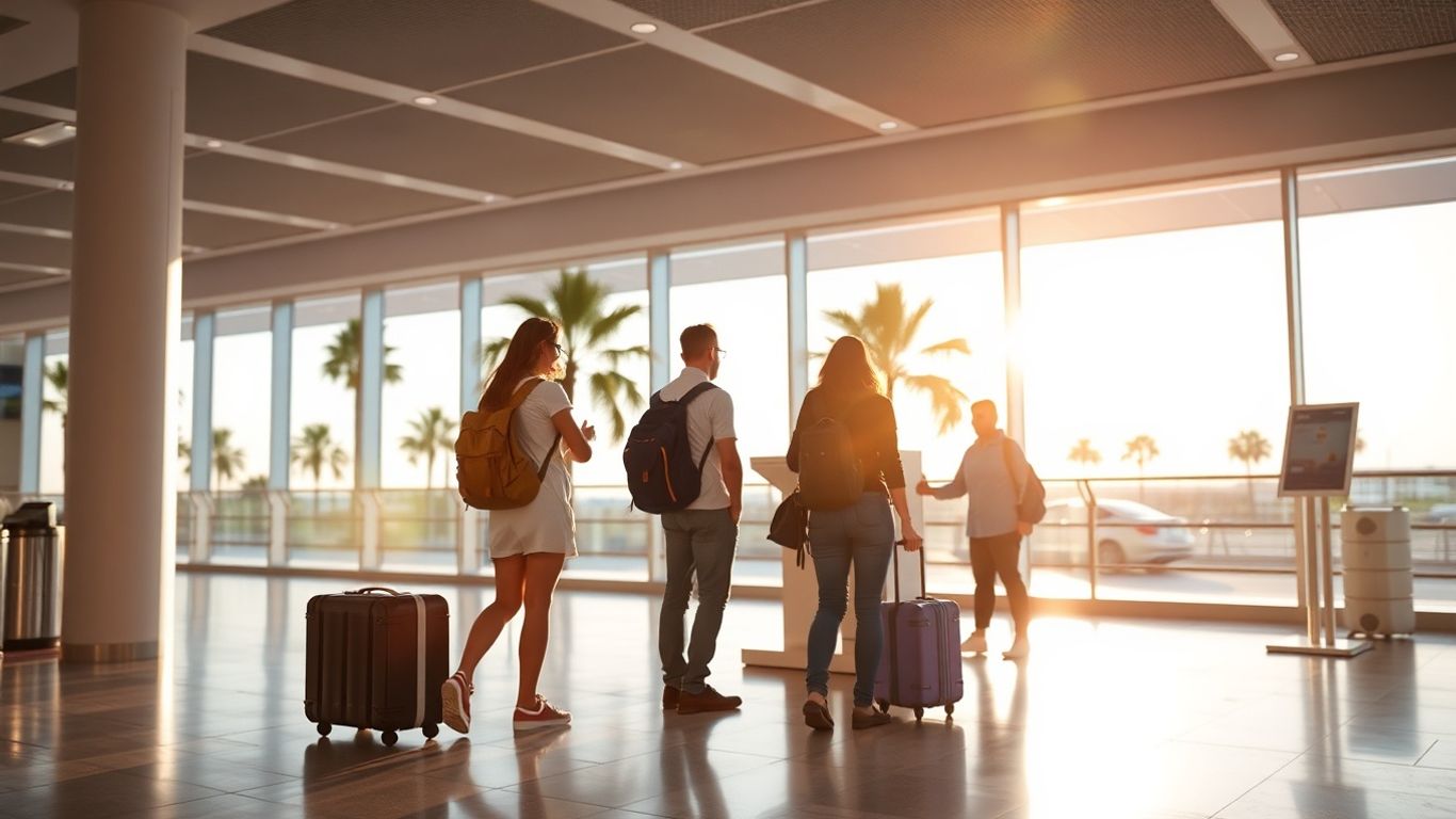 Traveler picking up a rental car