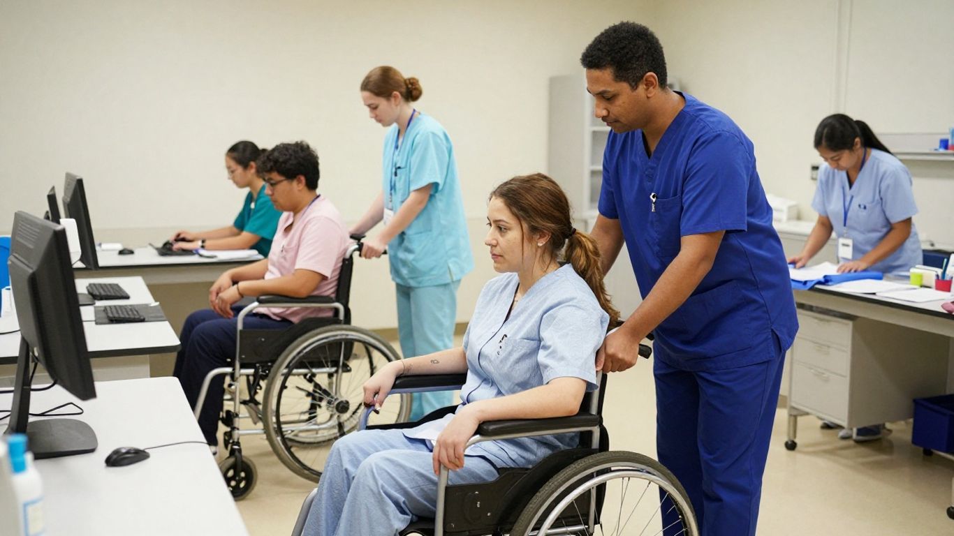 CNA students practicing clinical skills