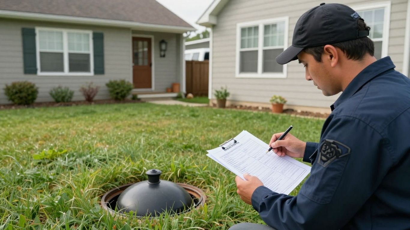 Homeowner reviewing septic service needs
