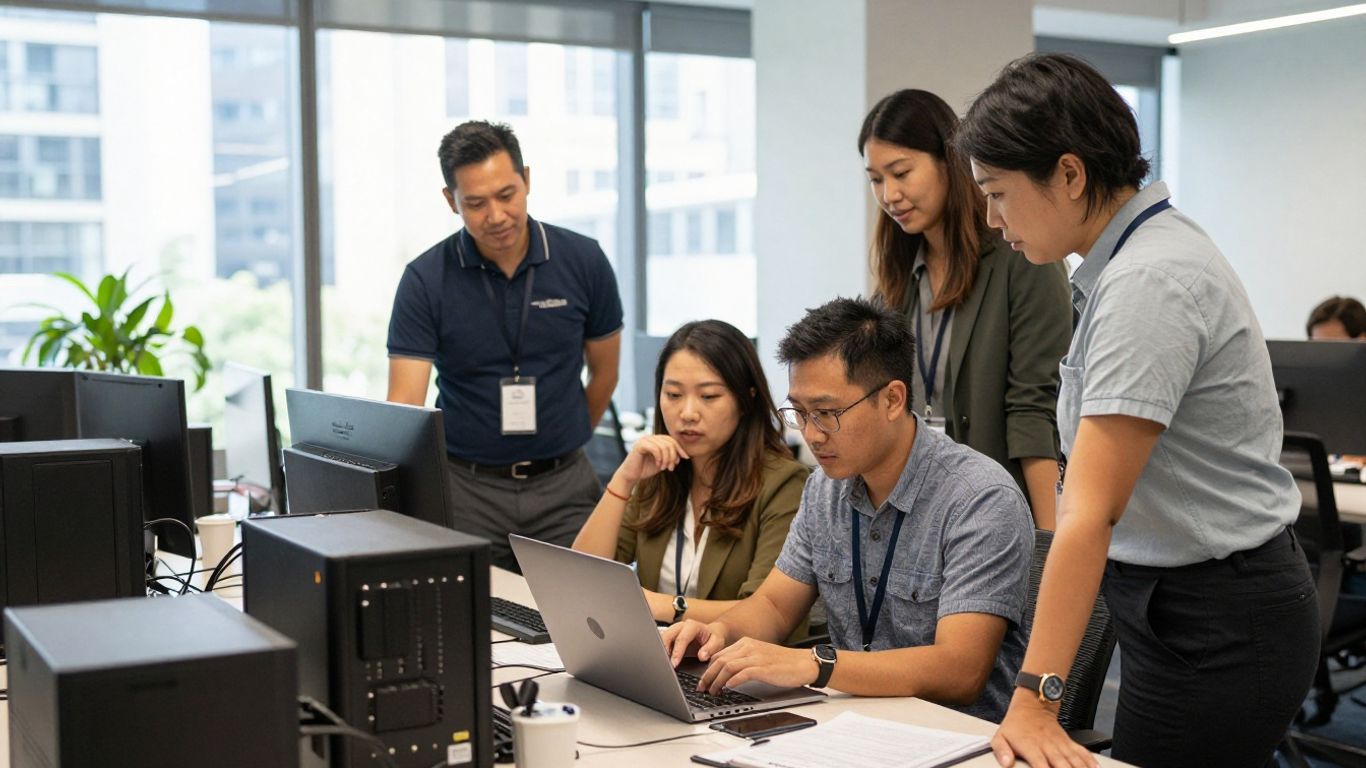 Brisbane team receiving practical IT support