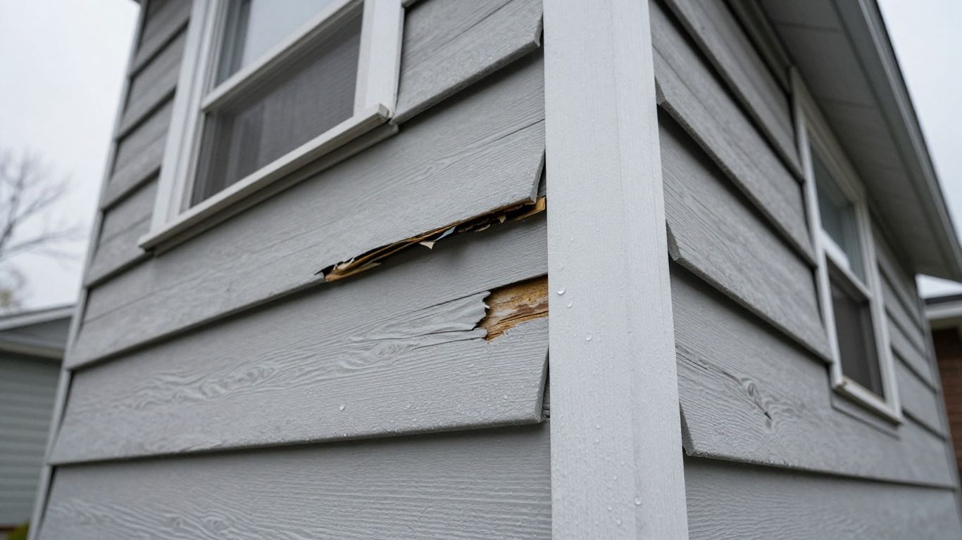 House siding needing repair