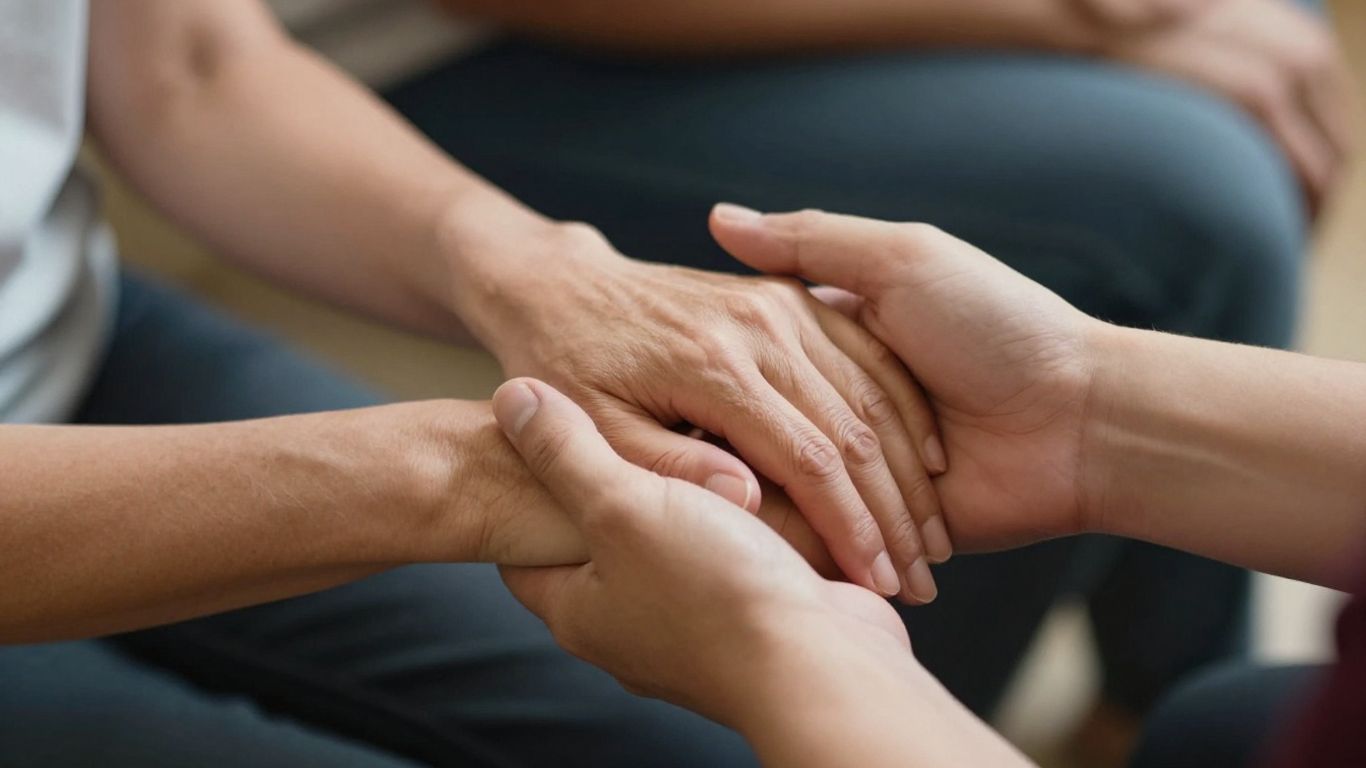 Service provider and resident connecting through a shared hand.
