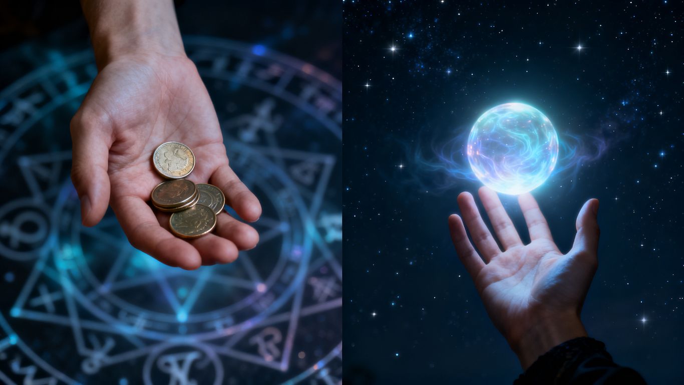 免費算命與收費算命的視覺對比