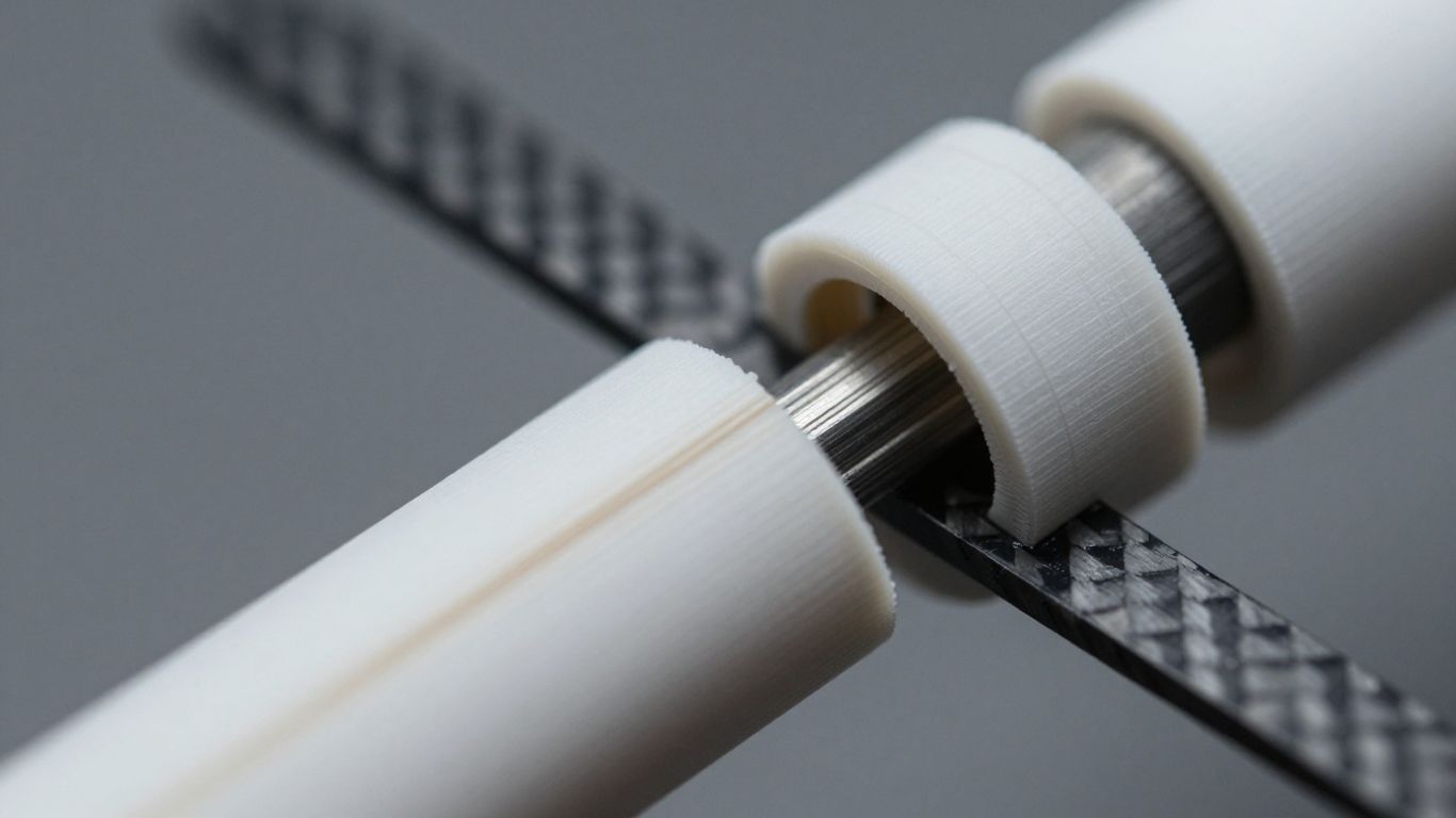 A close-up view of structural wing reinforcements
