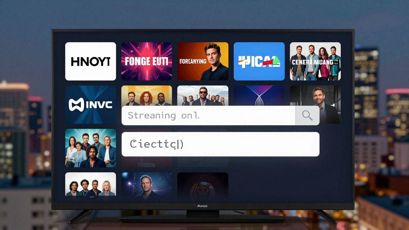 Stbemu portal code interface with streaming logos and cityscape.