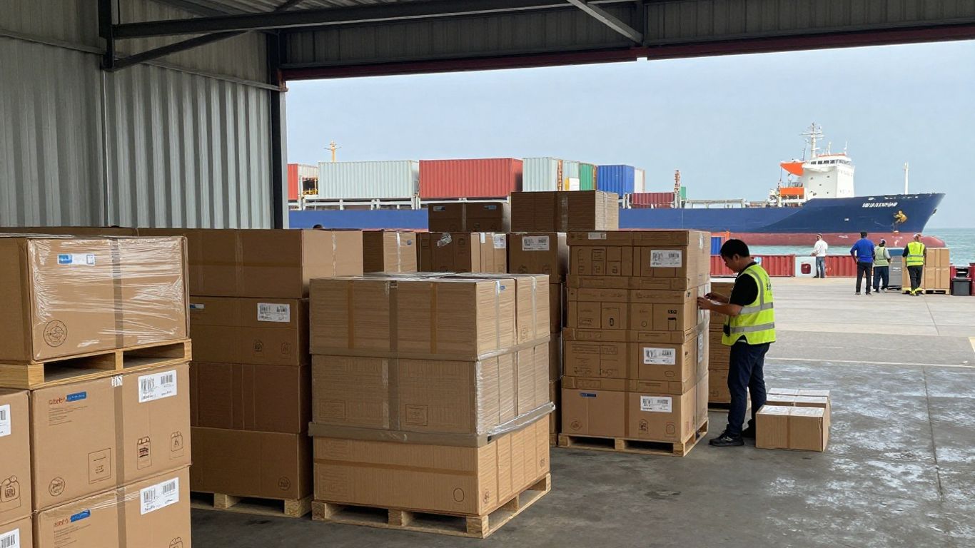 1688 purchasing agent warehouse operations 1688 purchasing agent inspecting goods in a Yiwu sourcing warehouse