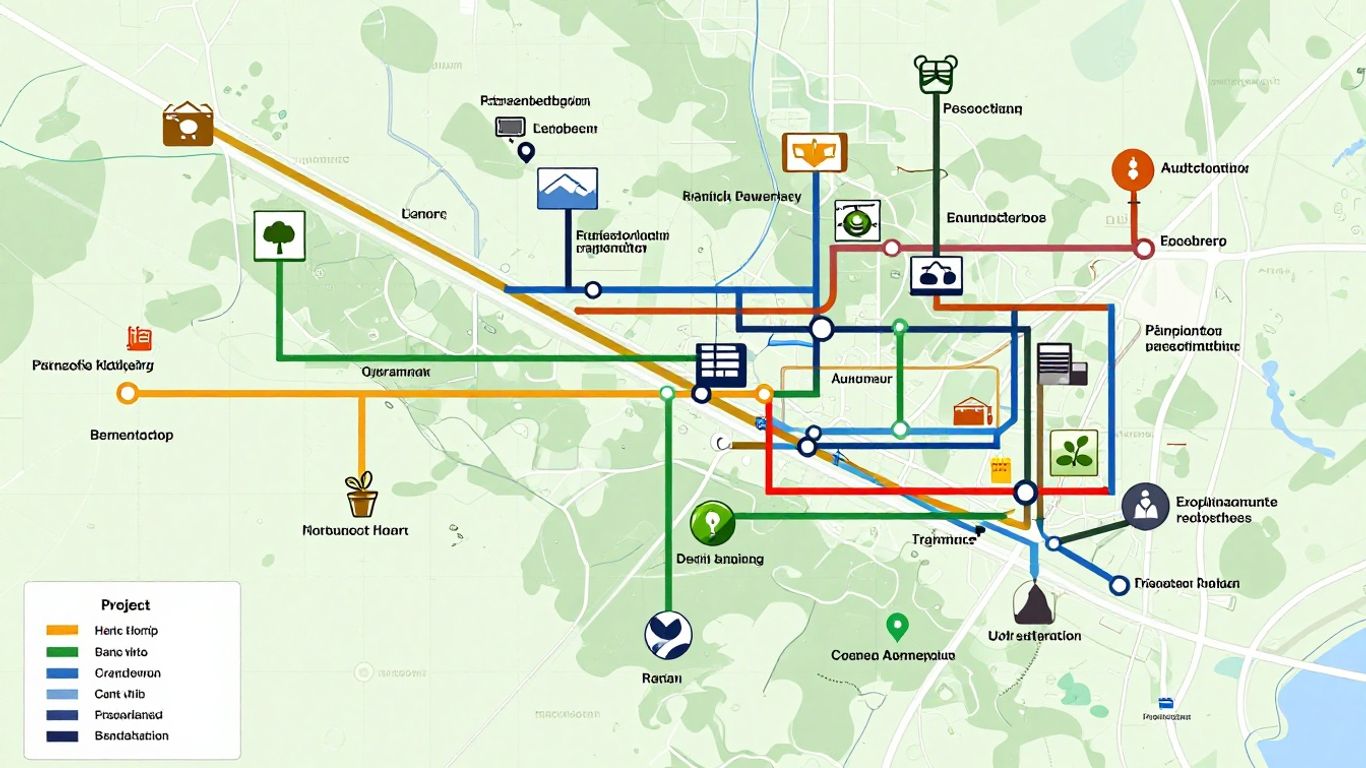 A detailed map with pathways, resources, and potential challenges.