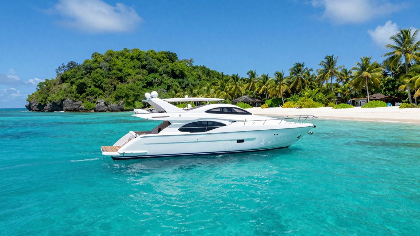 Luxury yacht sailing in the British Virgin Islands