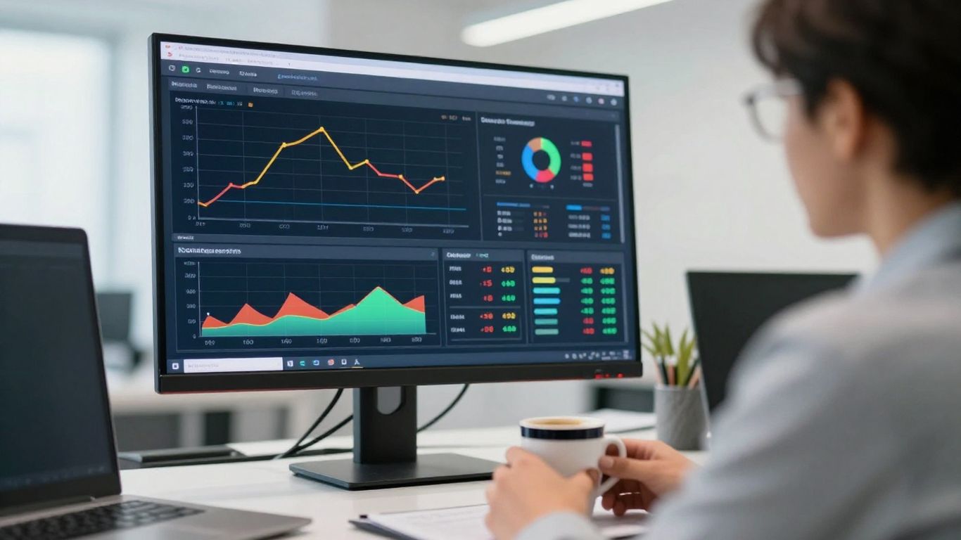 Modern digital dashboard displaying key business growth metrics