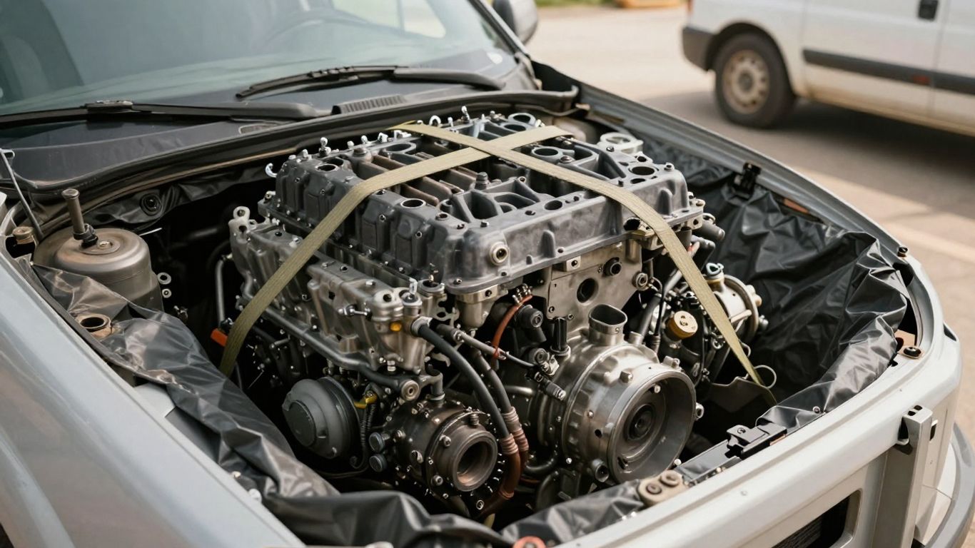 Engine assembly secured for Australian delivery