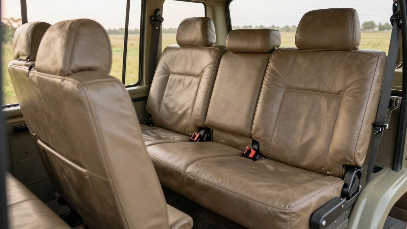 Rugged seating in a safari vehicle