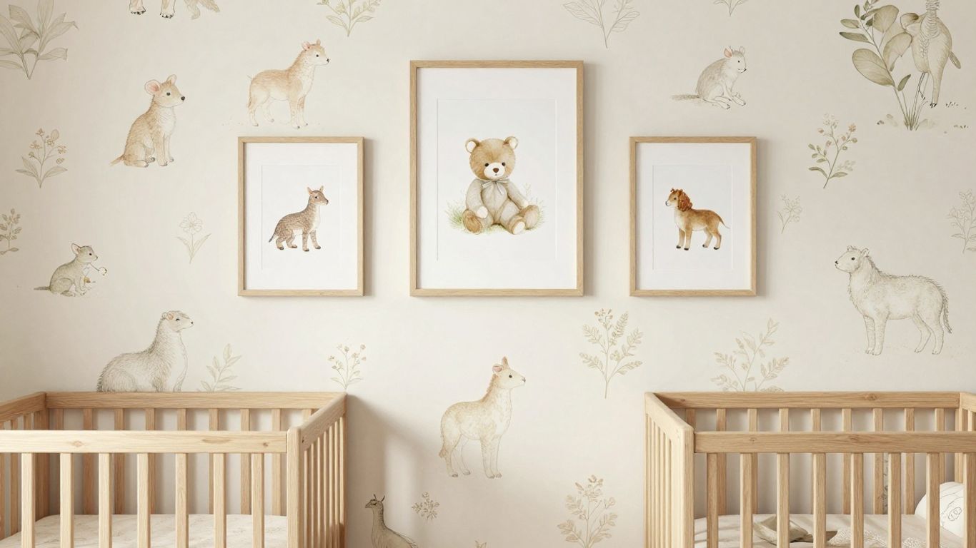 Mur décoré de motifs animaliers délicats