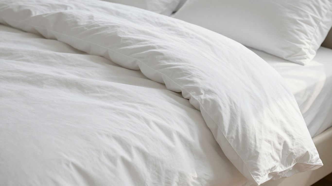 Luxurious white parachute shams on a neatly made bed.