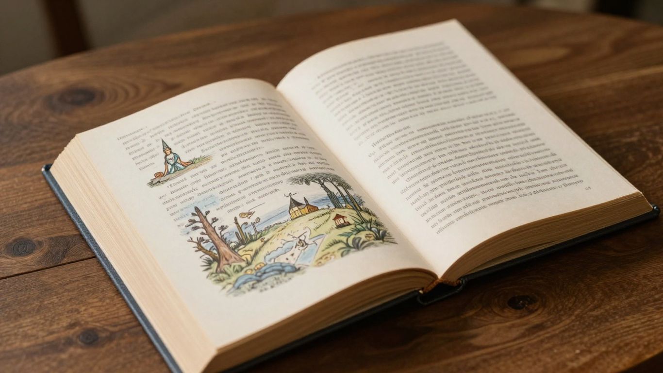 Stack of vintage books with open pages.