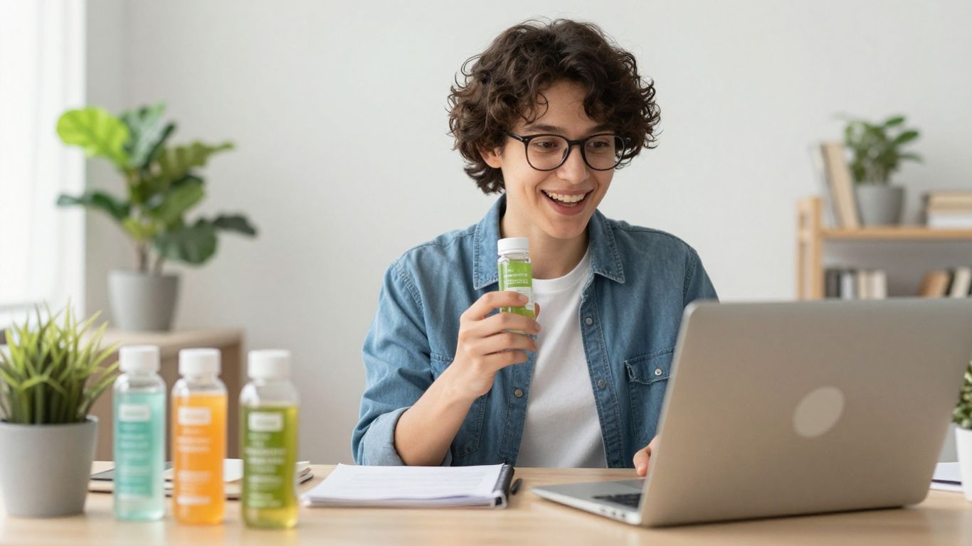 Person using laptop for business growth