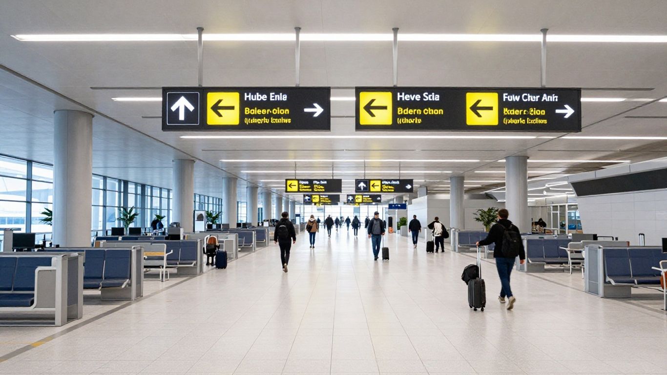 Airport arrival gate signage