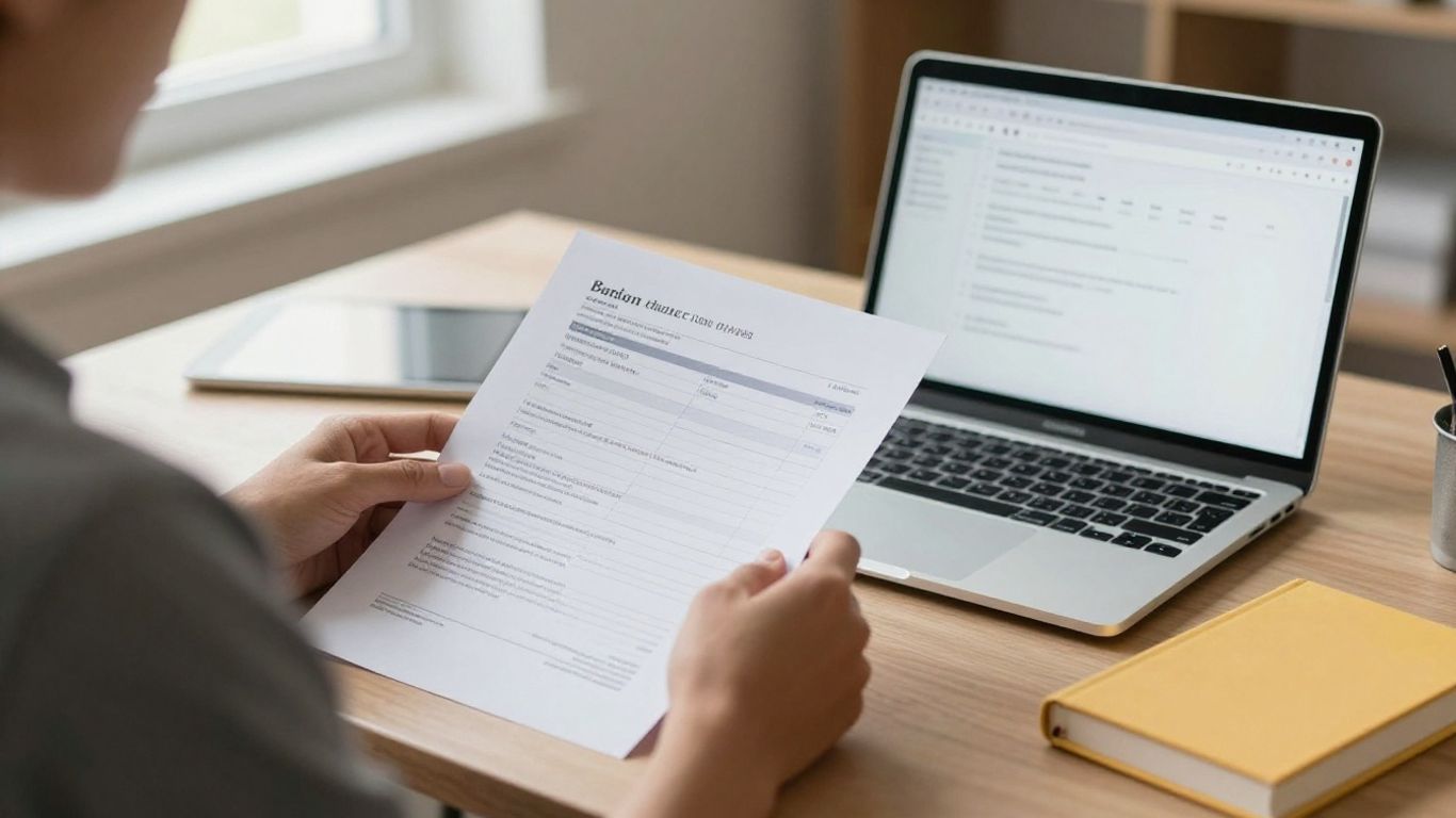 Online banking statement downloaded to a secure folder