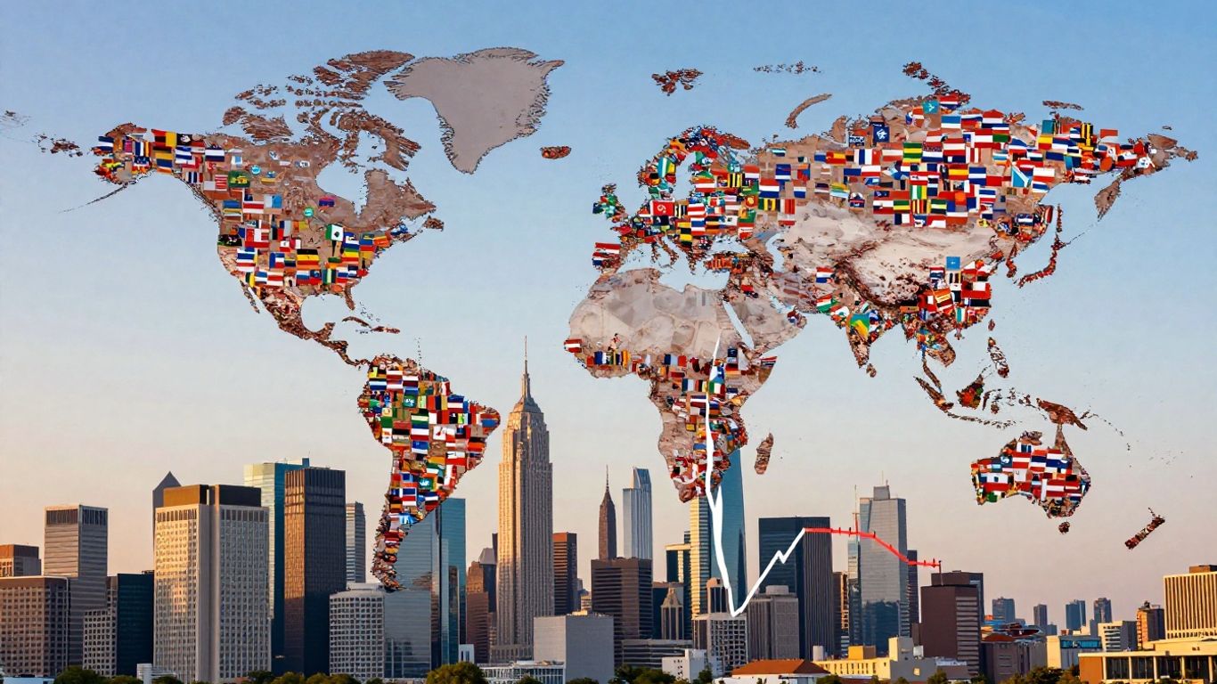 Global stock market performance and trends visualization.