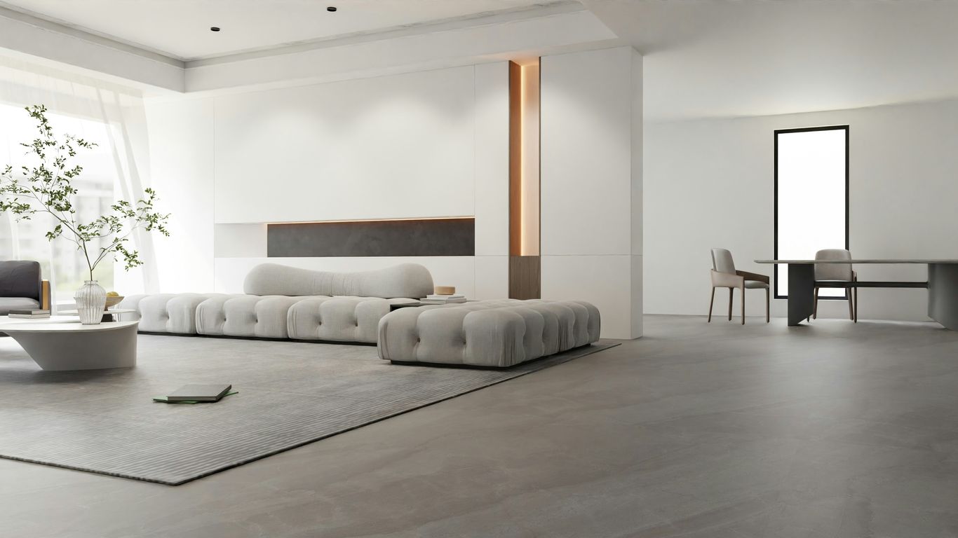 Interior view of modern vinyl floor