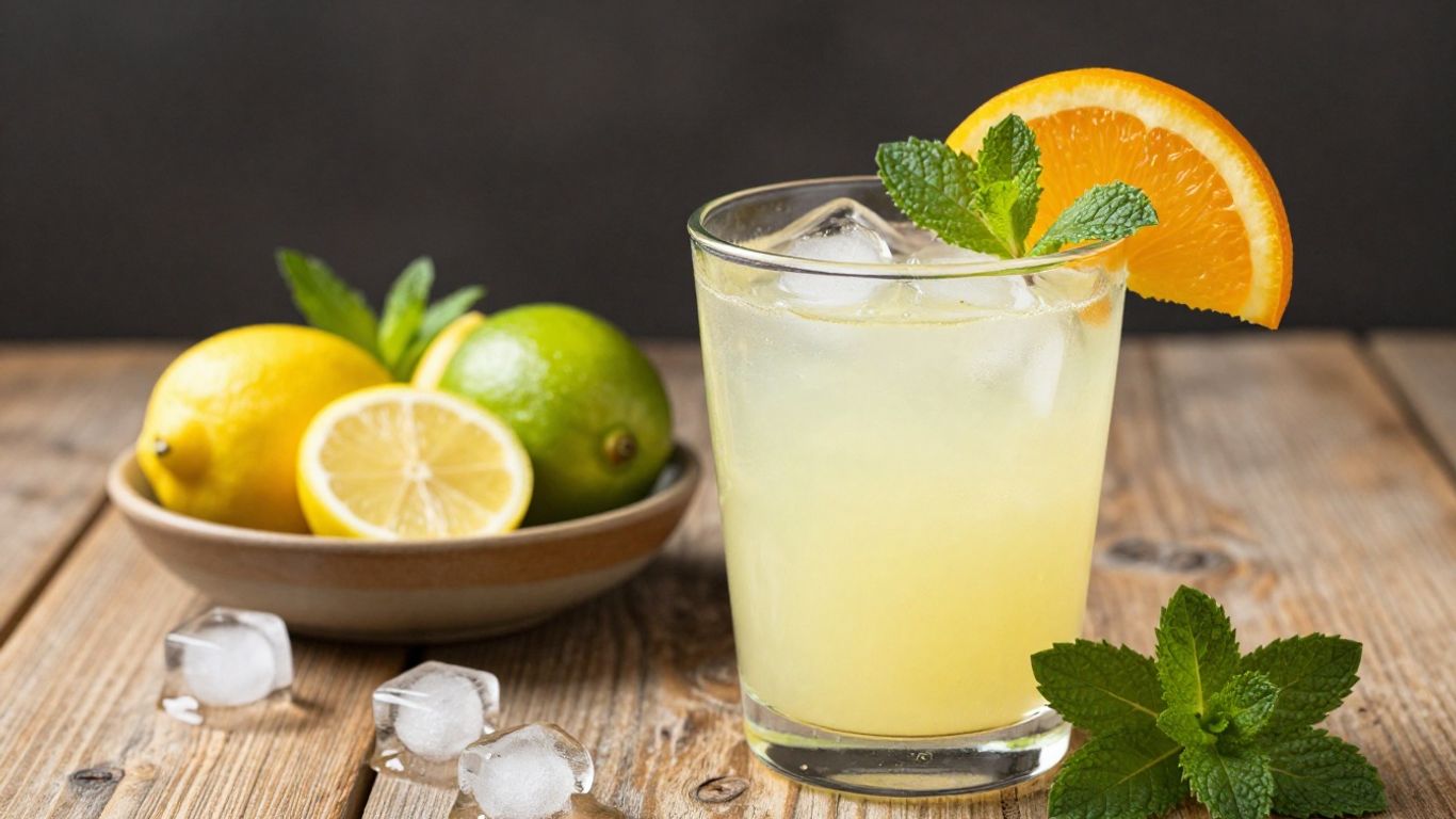 Citrus slices and mint in a refreshing drink.