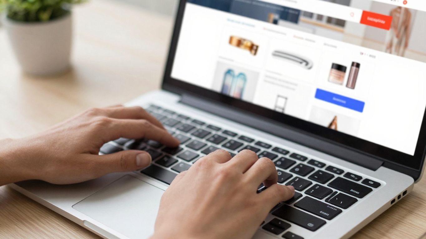 Computer screen with minimalist store design