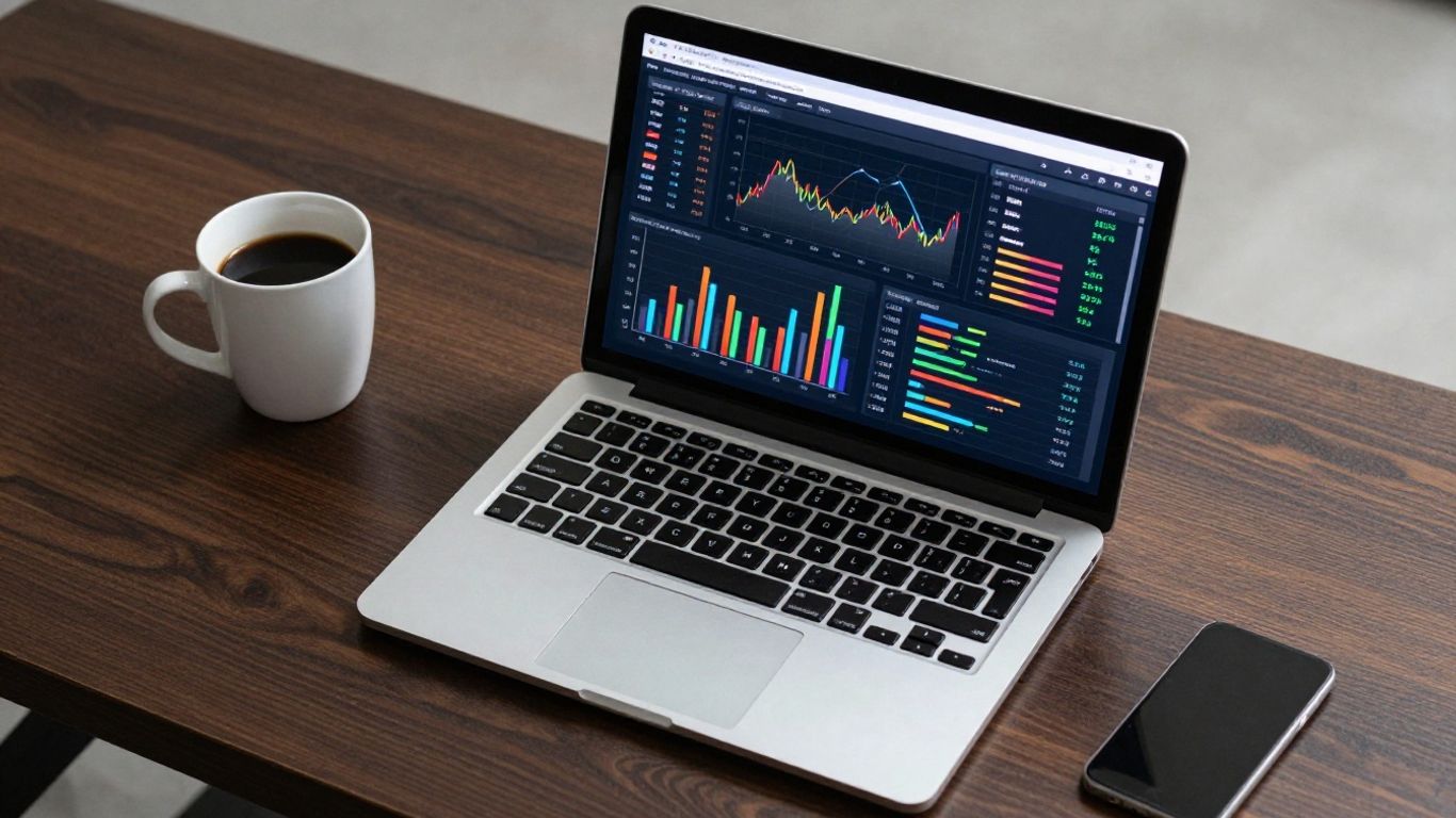 Modern digital analytics dashboard view