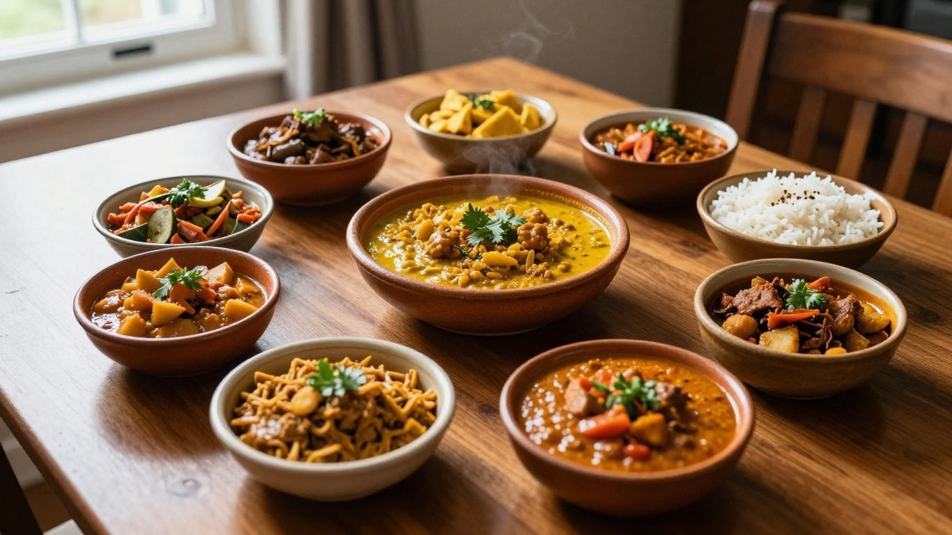 A colourful spread of Punjabi home cooking