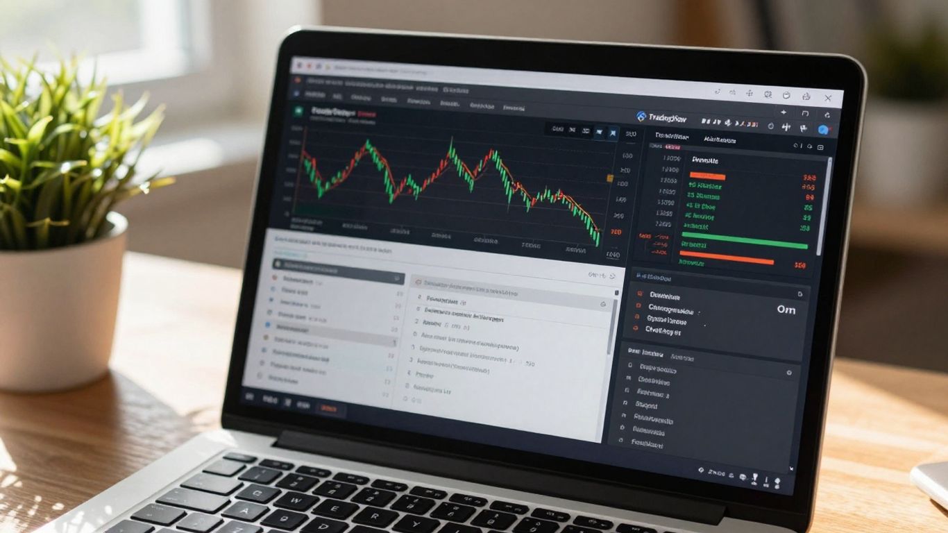 TradingView CFD trading on a laptop in Australia.