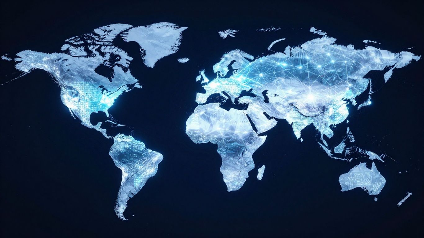World map representing global corporate network