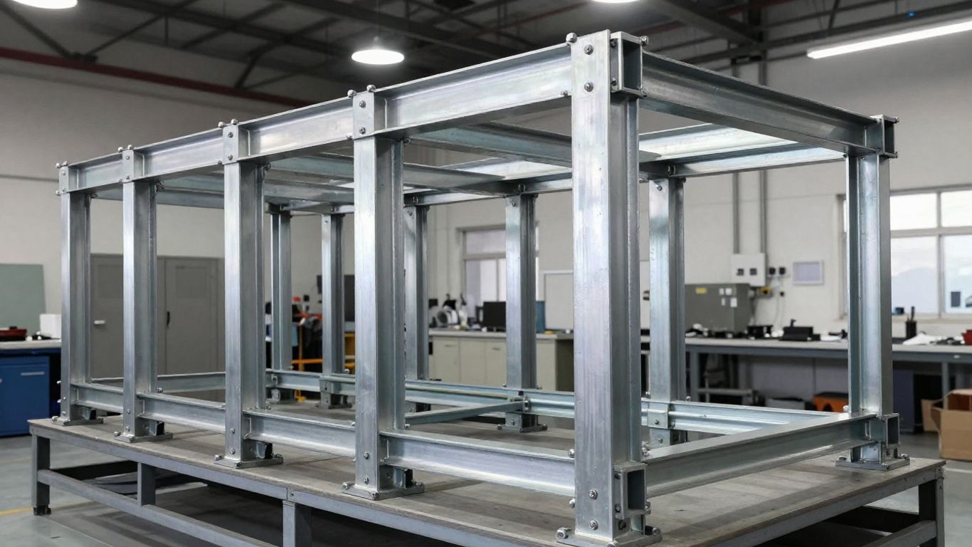 Steel frame buckling under increasing load