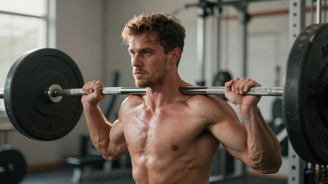 Man lifting weights in a gym