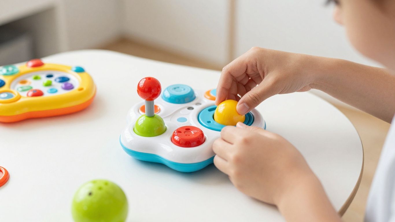 Adulto revisando juguete infantil antes de usarlo