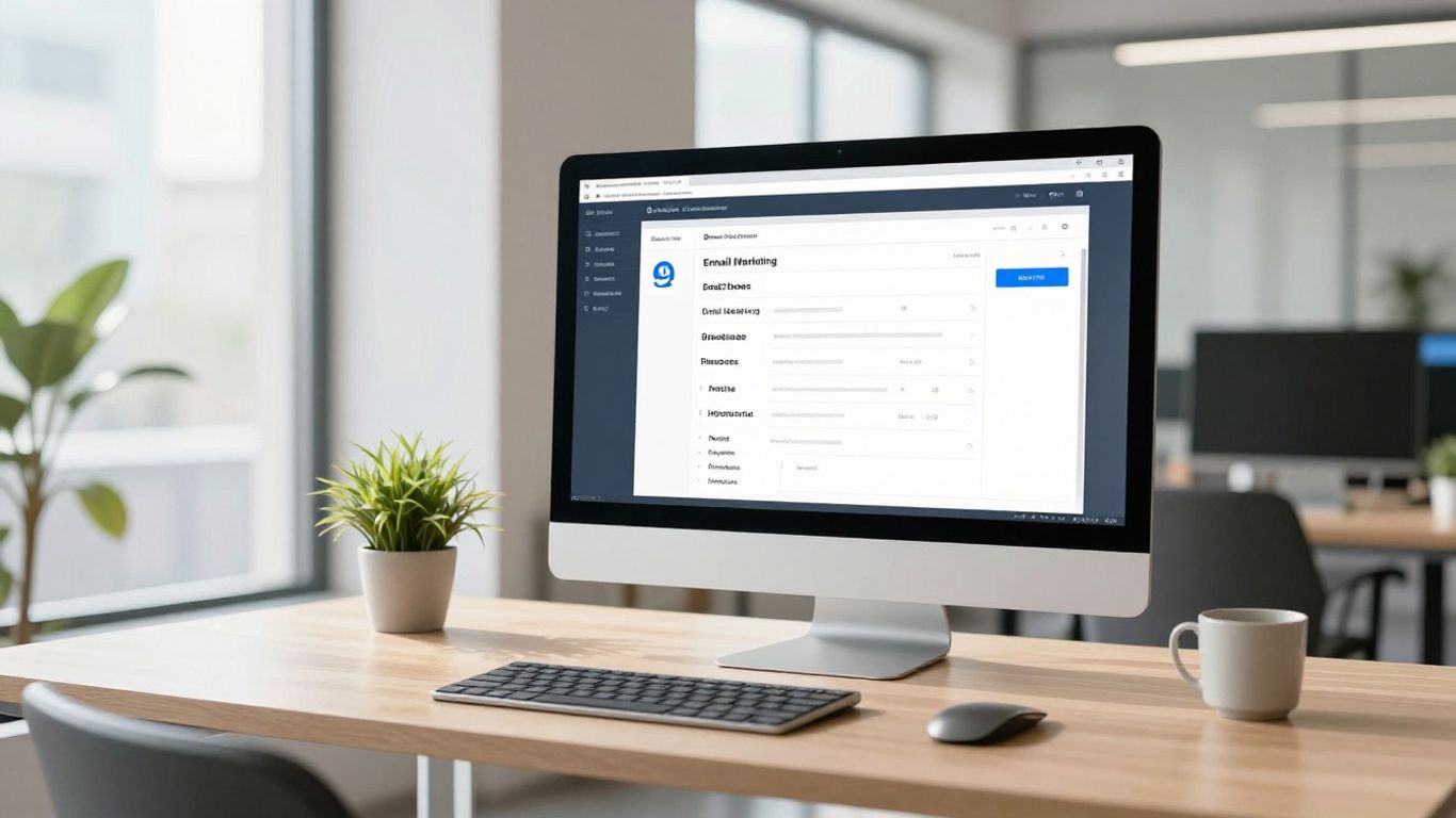 Email marketing dashboard on a computer screen.