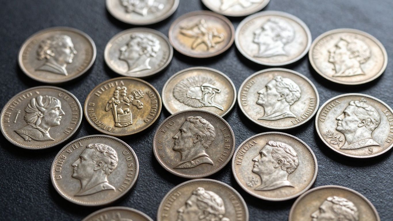 Collection of vintage half-cent coins