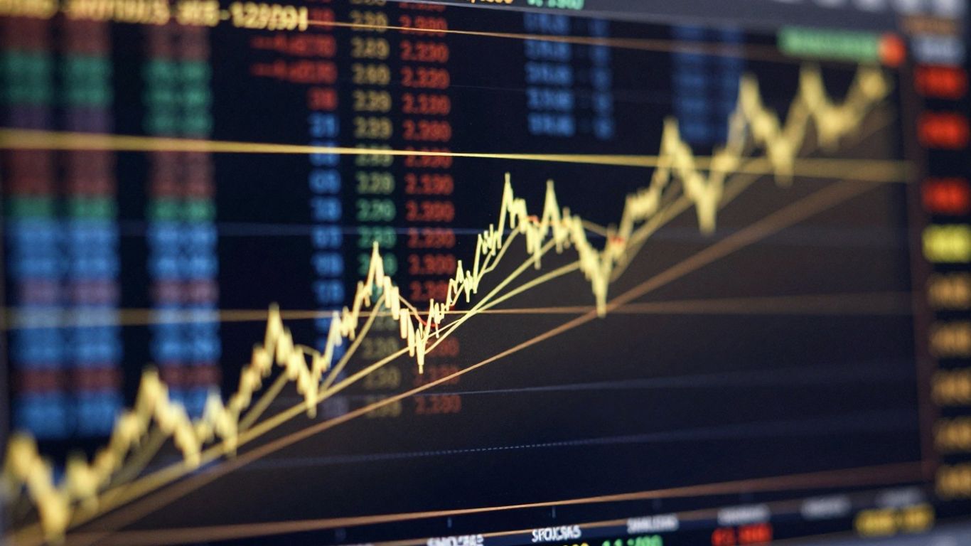 Fibonacci retracement levels on a trading chart.