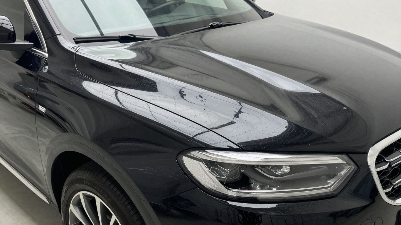 Car receiving professional ceramic coating in Bronx, NY.