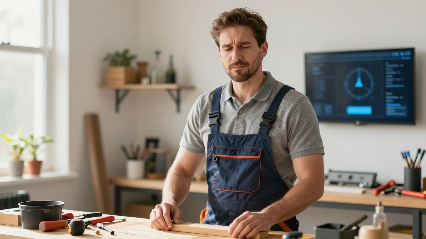 Tradie saving time with AI in Australia.