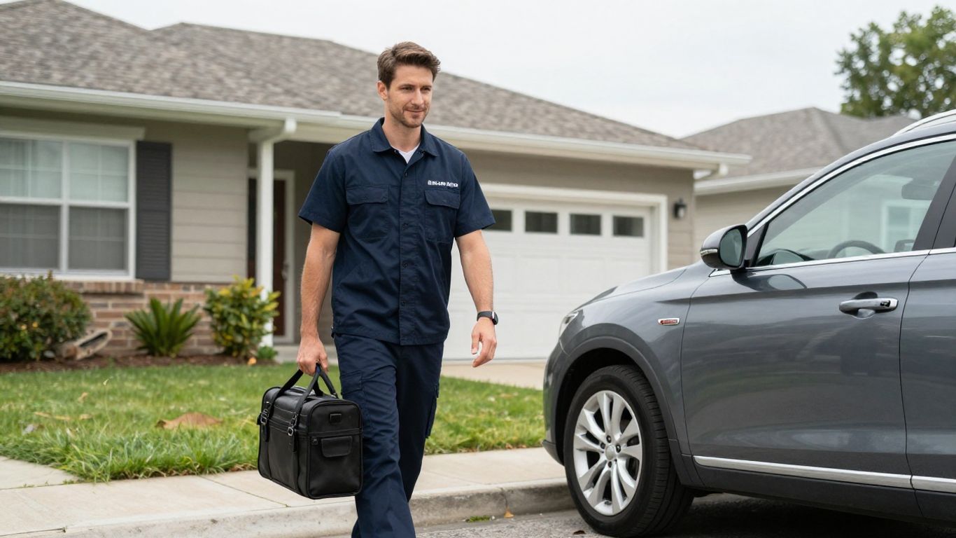 Professional locksmith arriving for service