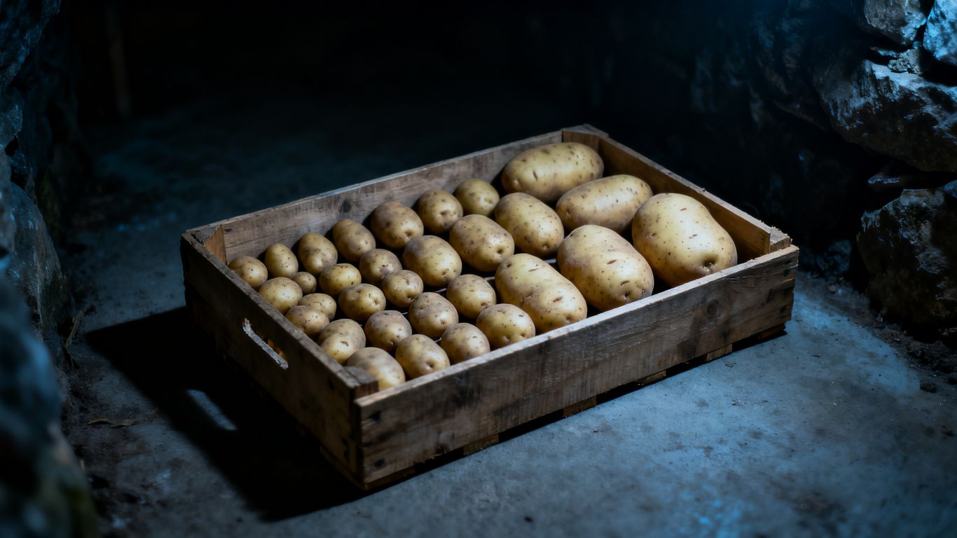 Opslag van aardappelen in een koele ruimte