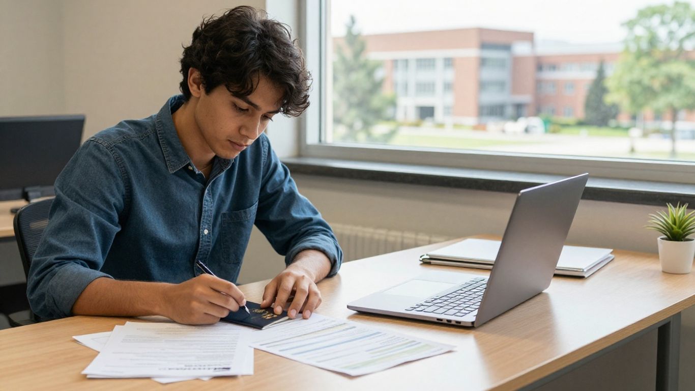 Student reviewing overseas loan eligibility documents