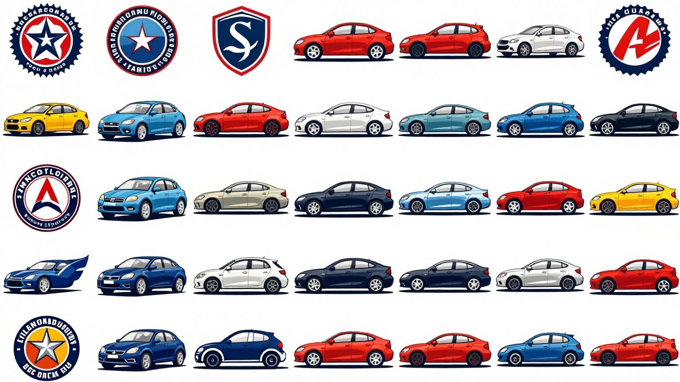 Vielfältige Auto Logos von beliebten Herstellern