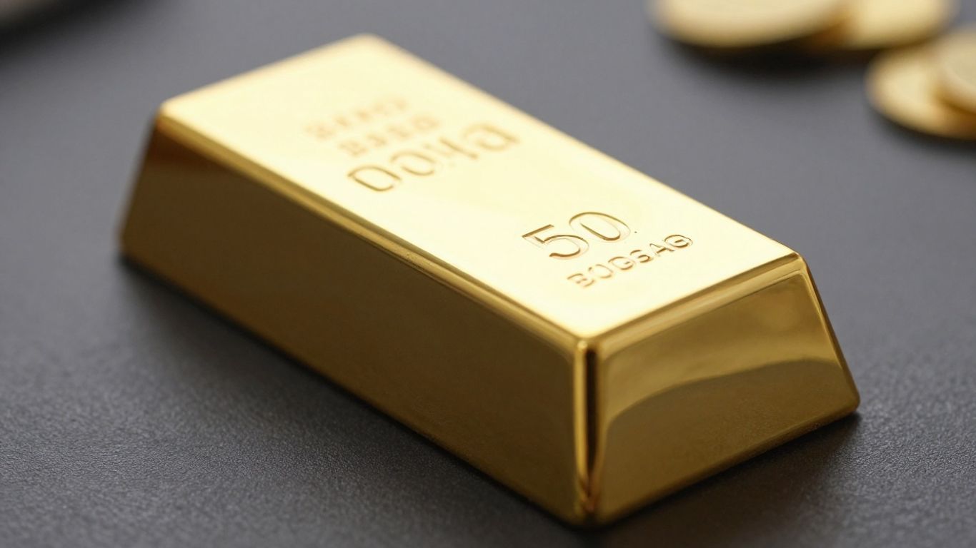 Barre d'or brillant sur fond sombre.