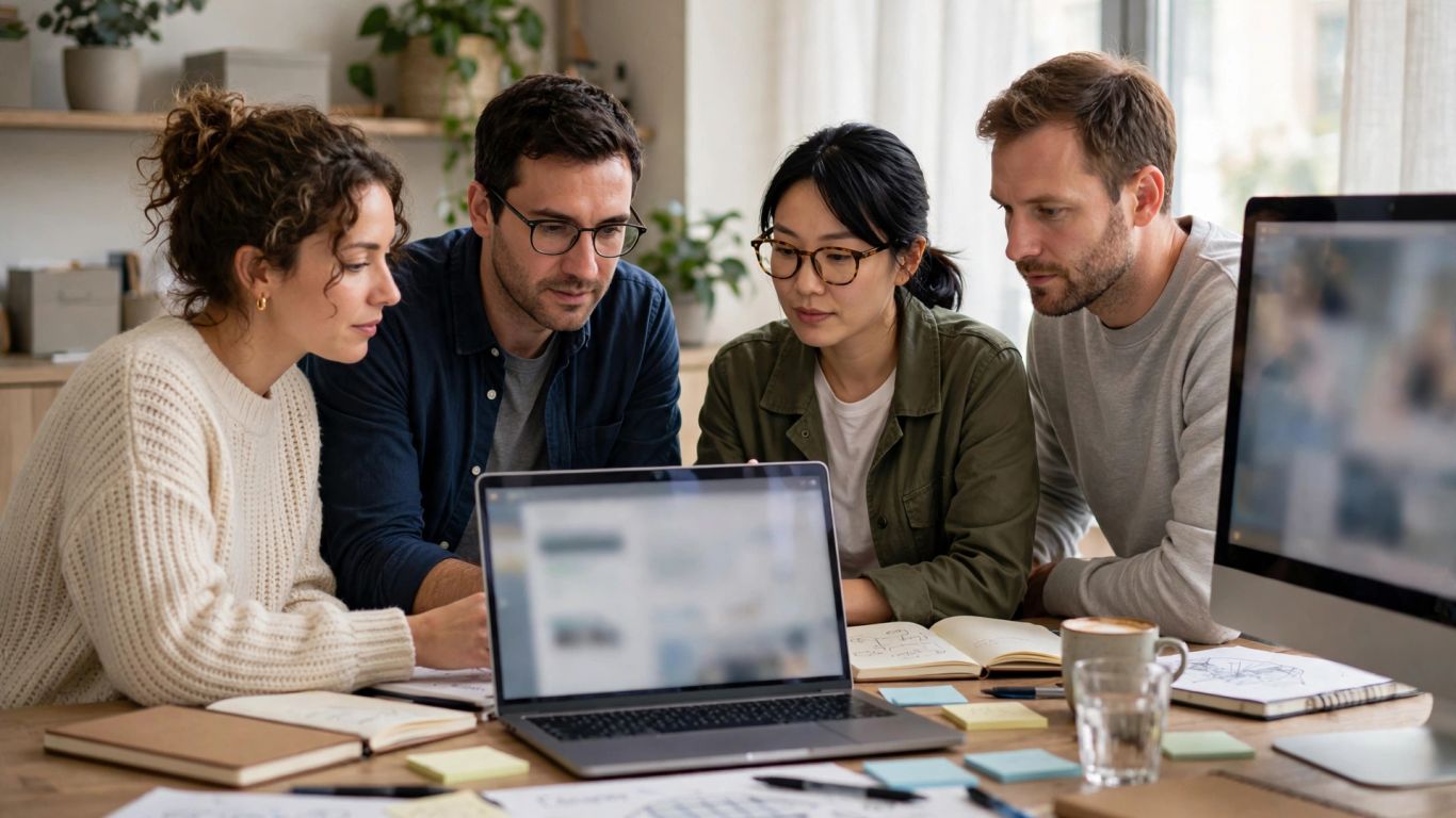 Online store team carefully mapping migration data